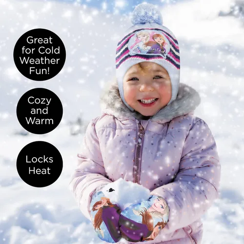 Miniatura 8 de Disney girls Winter Hat With Knit Mittens Set and Insulated Ski Ages 2-4 Or Frozen Knit Gloves and Glove Set Age 4-7