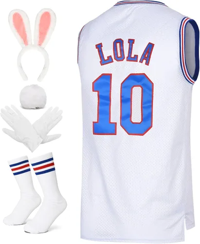 Camiseta de baloncesto para hombre Lola #10 Bugs #1 Space Movie Jersey 90S Hip Hop Ropa Camisa para Fiesta