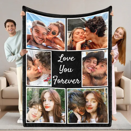 Miniatura 22 de ShineSand envía al día siguiente, cobija personalizada con texto de foto - impresa en EE. UU., cobijas con fotos personalizadas, regalos de Navidad