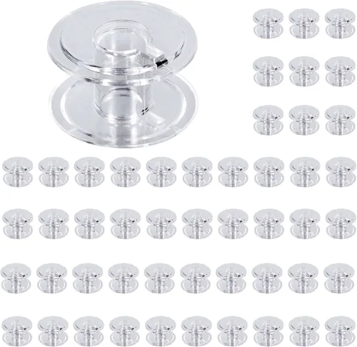 SINGER Bobinas de clase 15 para máquinas de coser, bobinas de plástico transparente, 50 unidades