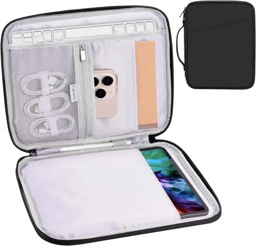 Miniatura 18 de Funda acolchada para tablet de 8 a 9 pulgadas, bolsa de viaje acolchada para Galaxy Tab A9 8.7/Tab A 8.4/Fire HD 8, estilo cartera con bolsillo