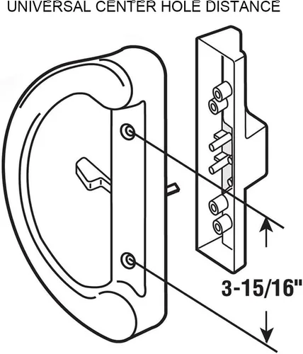 Miniatura 3 de ALLYWASAI Juego de manijas para puerta corrediza de patio, juego de manijas de repuesto perfecto estilo embutido para puertas de 1-1/2 pulgadas a