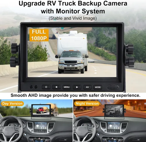 Miniatura 2 de Cámara de respaldo para caravana, HD 1080P cámara trasera con cámara de respaldo con monitor de 7 pulgadas para caravana, camión, remolque