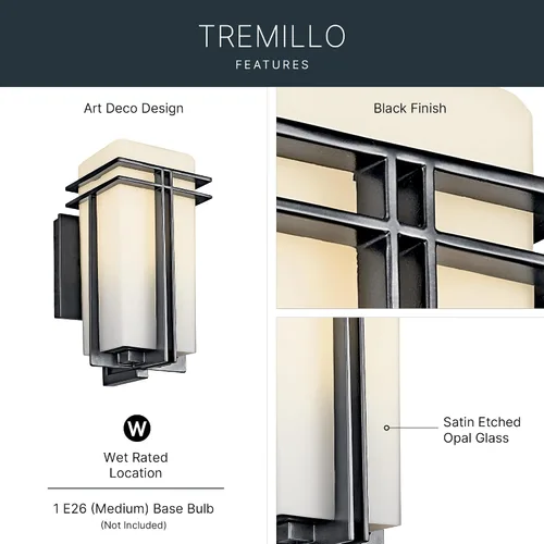 Miniatura 3 de Kichler lighting tremillo linterna luz de pared para exterior
