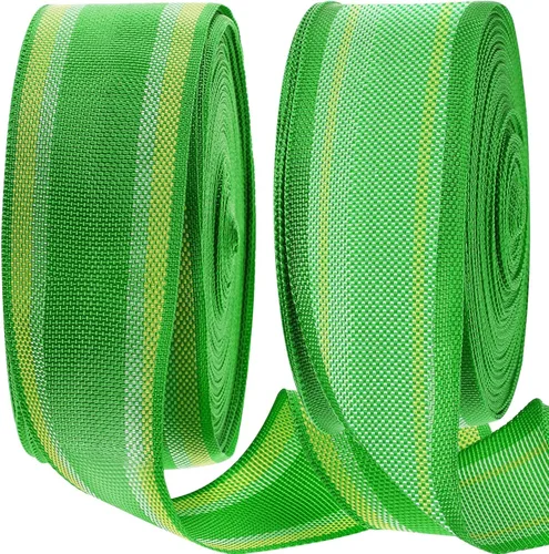 HESTYA 2 rollos de 2 1/4 pulgadas x 100 pies, correas de repuesto para sillas de patio, correas de polipropileno plegables para reparación de