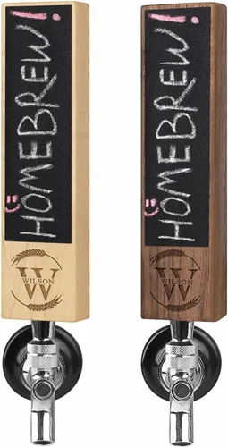Grifo de barra de arce personalizado de 8 pulgadas, grabado con láser, mango de cerveza personalizado con pizarra de tiza, grifo de barril mango de
