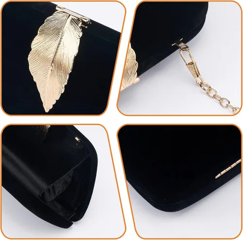 Miniatura 4 de WEIMZC Bolso de mano para mujer, bolso de noche con flecos, bolso de noche para fiesta, boda, bolso de mano con cadena, bolso cruzado