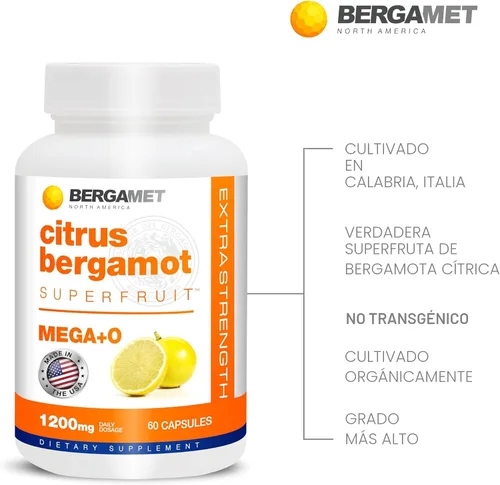 Miniatura 4 de BergaMet Suplemento de bergamota cítrica, extracto 170:1, 1200 mg por porción, 80% polifenoles, suplemento de bergamota cítrica italiana