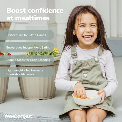Miniatura 7 de WeeSprout Cuencos de bambú para niños con tapas, juego de cuatro cuencos de tamaño para niños 10 oz, para cereales, sobras y bocadillos, aptos