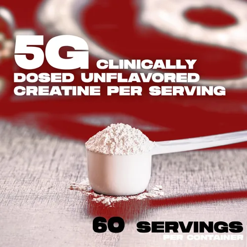 Miniatura 7 de ALPHA LION Polvo de Creatina Monohidrato, 5000mg Por Porción (5g), Apoya la Fuerza Muscular, Potencia, Rendimiento Atlético, Suplemento de Creatina