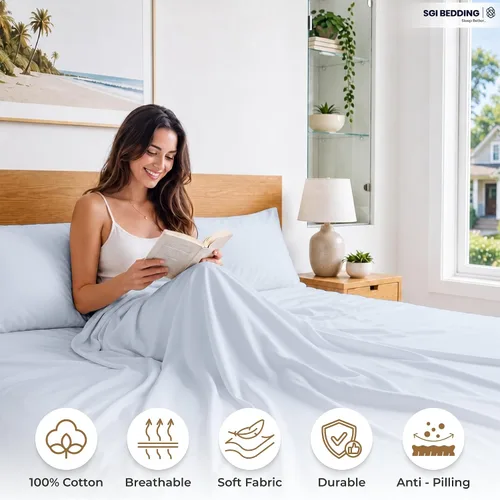 Miniatura 3 de SGI bedding Juego de sábanas de 600 hilos de 4 piezas, 100% algodón egipcio, tamaño King, con bolsillo profundo de 15 pulgadas, sábanas de lujo 16