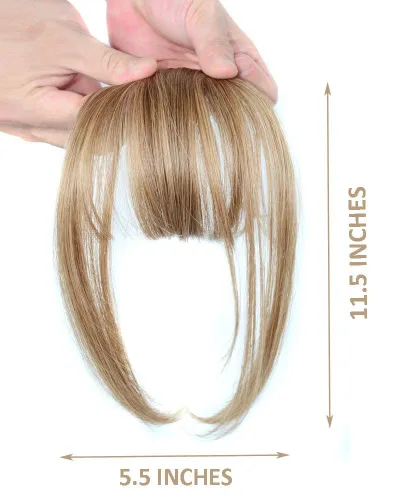 Miniatura 4 de Flequillo con clip para el cabello con clip, extensiones de cabello para mujer, flequillo plano y ordenado, extensión de cabello para uso diario