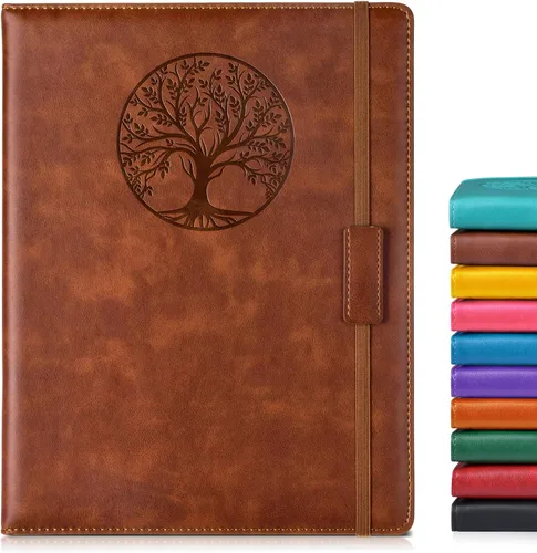 Miniatura 13 de Biuwory Cuaderno diario con líneas para mujeres y hombres, 256 páginas, tamaño A5, de cuero de tapa dura para escribir, viajes, negocios, trabajo