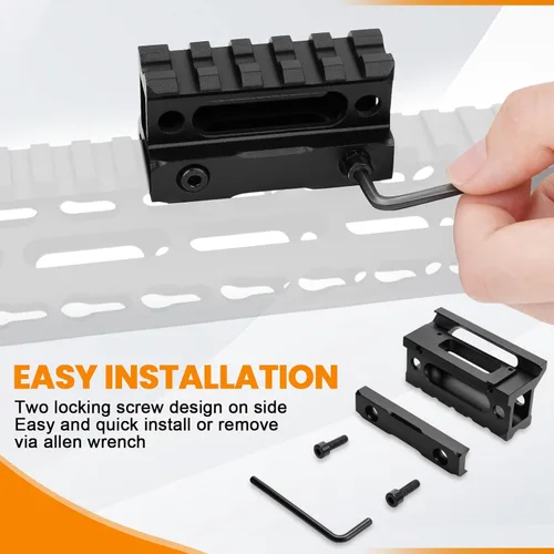 Miniatura 6 de Montura de elevación con carril Picatinny de 5 ranuras, 1" de perfil alto Montura elevadora Picatinny con rieles Pic cortos accesorios para alzas