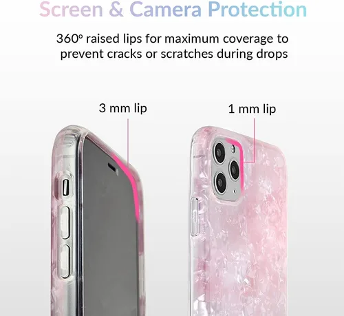 Miniatura 3 de Velvet Caviar Funda brillante iridiscente para iPhone 11 Pro Max, funda protectora estética para mujer (cuarzo rosa rosa)
