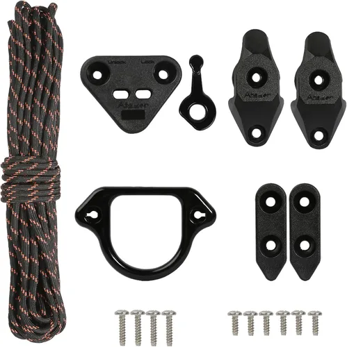 Miniatura 8 de Kit de carro de anclaje para kayak, sistema de carro de anclaje para canoa de kayak Kit negro (estándar)