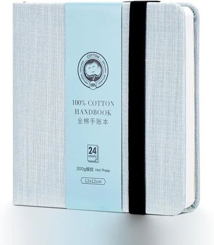 Miniatura 9 de Cuaderno de acuarela cuadrado Lightwish, 100% algodón, 300 g/m²/140 lb, sin ácidos, libro de bocetos de papel de acuarela prensado en caliente de 24