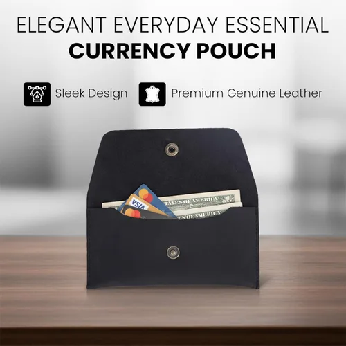 Miniatura 2 de The Antiq - Cartera de viaje de piel auténtica para hombres y mujeres, organizador compacto con cierre de botón para dinero en efectivo, tarjetas