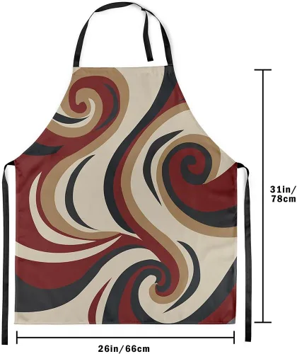 Miniatura 3 de Castle Fairy Delantal de cocina geométrico en espiral, moderno delantal impermeable con rayas simples para adultos (sin bolsillo), 31 x 26 pulgadas