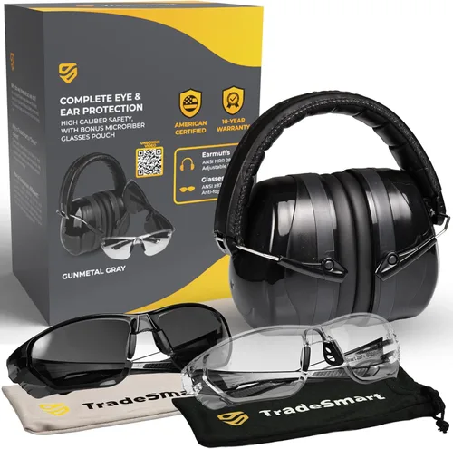 Miniatura 13 de TradeSmart High-Performance Earmuffs for Shooting Range & Shooting Eye Protection Glasses + Firearm Confidence Course Gafas transparentes - Amarillo