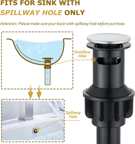 Miniatura 6 de Grifo central de baño de 4 pulgadas de níquel cepillado, grifo de baño de 2 manijas de 3 agujeros, grifo de baño de latón antiguo con desagüe