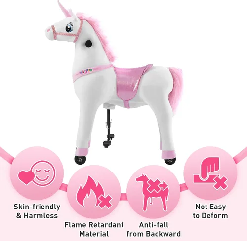 Miniatura 4 de Juguete de unicornio para montar a caballo, caballo de caballo y jinete mecánico de acción para caminar de 6 a 14 años, sin batería ni electricidad