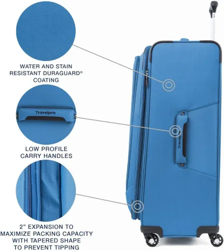 Miniatura 10 de Travelpro Maxlite 5 - Juego de 2 piezas de equipaje de mano de tela, expandibles con 4 ruedas giratorias, bolso blando para debajo del asiento, Negro