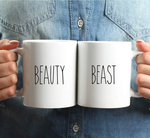 Miniatura 3 de Andaz Press Simple Farmhouse - Decoración rústica de otoño para cocina, 11 onzas, taza de té de café de cerámica, regalo para parejas, bestia