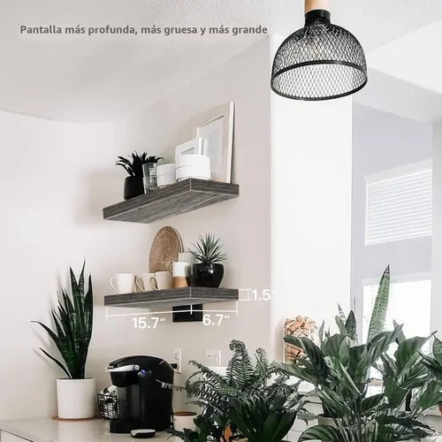Miniatura 3 de QEEIG Estantes flotantes de baño para pared, estante de pared de 15.7 pulgadas sobre el inodoro, decoración del hogar, estantería pequeña de 15.7 x