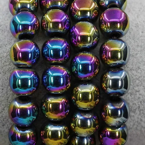 Miniatura 2 de Amandastone Pulsera elástica de cuentas redondas de 0.394 in con piedras preciosas naturales de 7 pulgadas