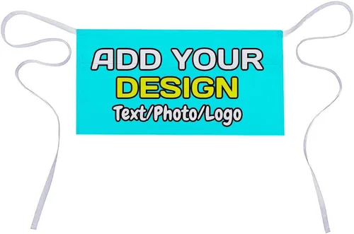 Miniatura 16 de Delantal de cintura personalizado con 3 bolsillos para añadir foto, texto, logotipo, nombre, camarera