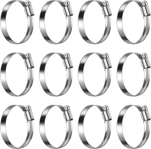 Miniatura 10 de Abrazaderas de manguera de engranaje helicoidal antideslizantes #4, abrazaderas de tornillo de acero inoxidable ajustables de 5/16 a 1/2 pulgadas