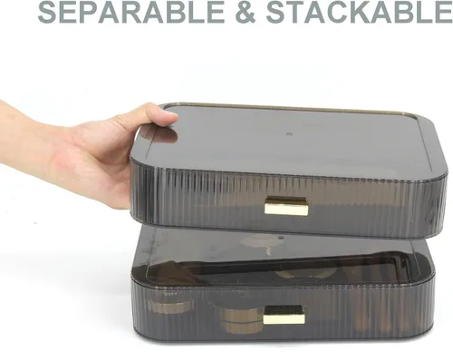 Miniatura 2 de Organizador de maquillaje con cajones apilables, organizadores y almacenamiento para tocador de baño, ideal para cosméticos, cuidado de la piel