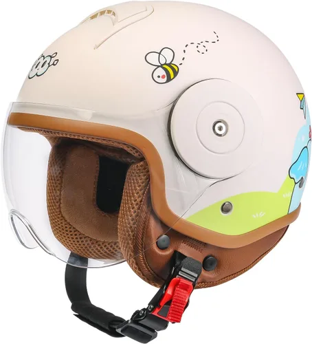 Miniatura 7 de Cascos de motocicleta de cara abierta 3/4 para niños de 4 a 15 años de edad, cascos de bicicleta de tierra ATV para niños jóvenes, casco medio