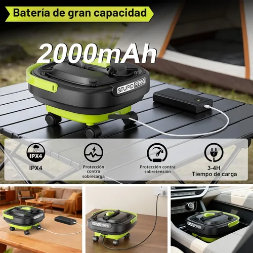 Miniatura 5 de Pulverizador de mano portátil máximo de 72 PSI, rociador de jardín inalámbrico con batería de 2000 mAh, boquilla 4 en 1, cubo plegable de 12 L