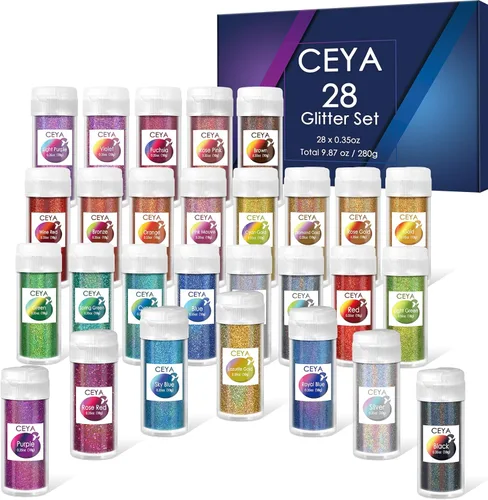 Miniatura 37 de Ceya 110g/ 3.8oz Polvo de Purpurina Holográfica Ultra Fina Láser Verde 1/128” 0.008” 0.2mm para Slime, Resina Epoxy, Manualidades, Vaso, Joyería