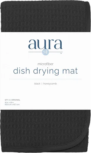 Miniatura 9 de S&T INC. Tapete de microfibra para secado de platos, reversible y absorbente para cocina, de 16 x 18 pulgadas, color negro