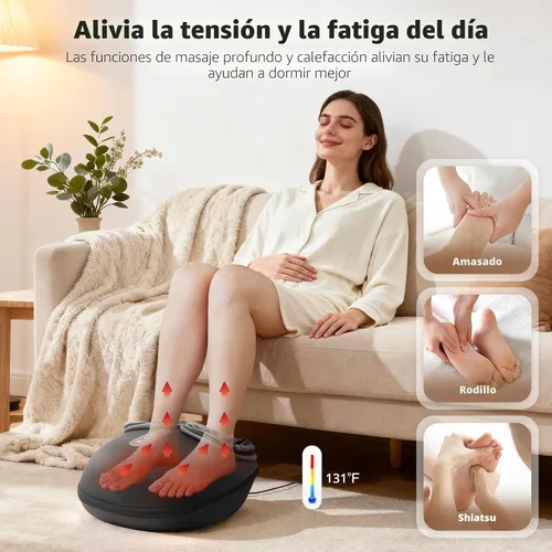 Miniatura 5 de Medcursor - Máquina masajeadora de pies con calor, masaje de pies proporciona alivio para músculos cansados y plantares, terapia de amasado