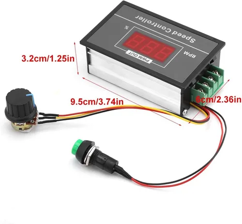Miniatura 3 de 6-60V 30A PWM DC Motor Controlador de velocidad Regulador digital Pantalla de interruptor de velocidad variable Control LED Placa de circuito