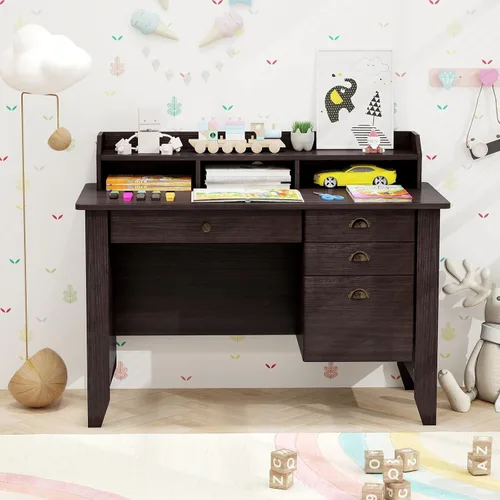 Miniatura 5 de Escritorio para computadora de 48 pulgadas con 4 cajones de almacenamiento y mesa ejecutiva de madera para PC y portátil