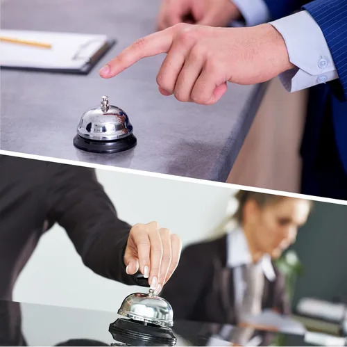 Miniatura 7 de Yexiya 48 paquetes de campanas de llamada de 3.35 pulgadas de diámetro con campana de servicio de construcción antioxidante de metal para hoteles