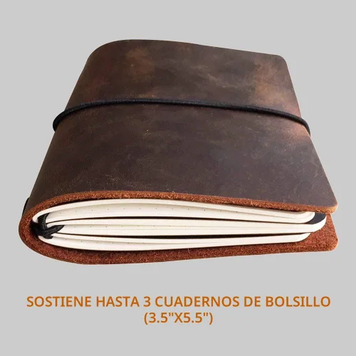 Miniatura 4 de Cuaderno de viaje de bolsillo, de cuero recargable, diario de viaje para hombres y mujeres, funda para cuaderno de notas de campo, Moleskine pequeño