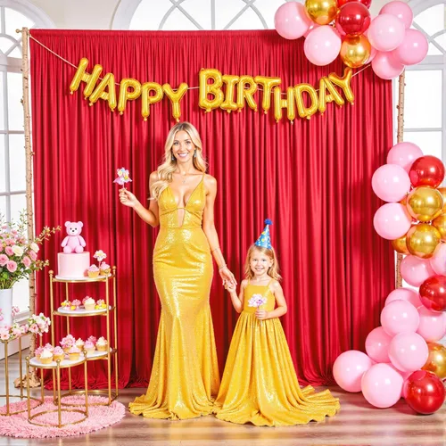 Miniatura 72 de Cortina de fondo amarilla de 10 x 7 pies para fiestas, sin arrugas, paneles de telón de fondo para fiesta de cumpleaños, baby shower, boda, Amarillo