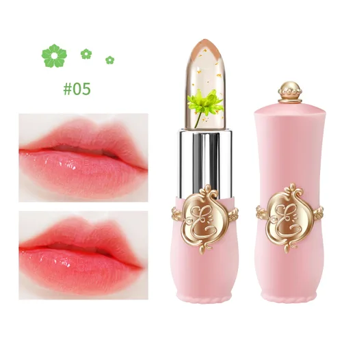 Miniatura 3 de BestLand - Set de 3 piezas/conjunto de lápiz labial de gelatina floral, bálsamo hidratante que cambia de temperatura, color mágico que cambia, 3