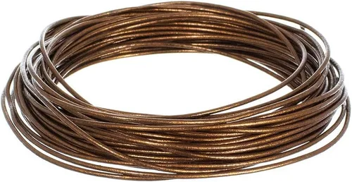 Miniatura 35 de Tiras redondas de cuero genuino de 0.079 pulgadas para pulseras, collares, cuentas y otras joyas – 10 yardas / 29.9 ft – turquesa