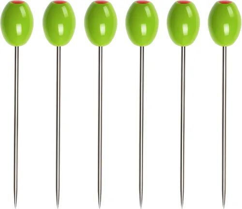 Miniatura 3 de Cork Pops Juego de 6 palillos de cóctel de flecha de acero inoxidable de 6 pulgadas