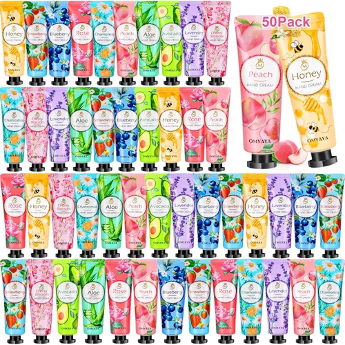 Paquete de 50 unidades de crema de manos para mujeres, mini loción de manos a granel, regalos de agradecimiento para profesores, crema de manos de