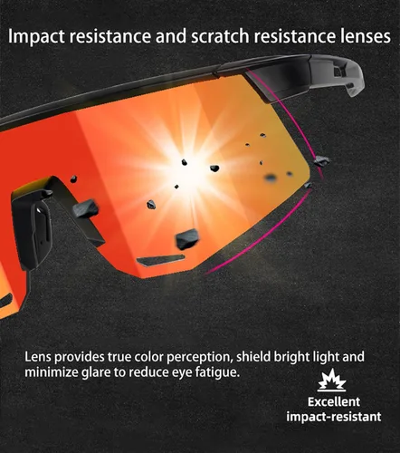 Miniatura 6 de Gafas de sol deportivas polarizadas para hombres y mujeres, UV400, béisbol, correr, golf, motocicleta, correr, pesca Negro naranja
