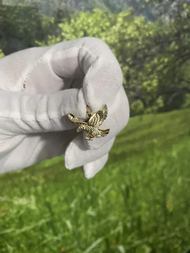 Miniatura 2 de Colgante de águila de oro amarillo de 14 quilates combina perfectamente con todos los colgantes joyería fina elegantemente elaborada gran regalo