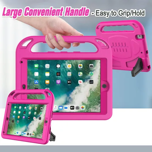 Miniatura 5 de LTROP Funda para iPad 6ª/5ª generación y iPad Air 2 – 9.7 pulgadas con mango para niños con protector de pantalla, color rosa